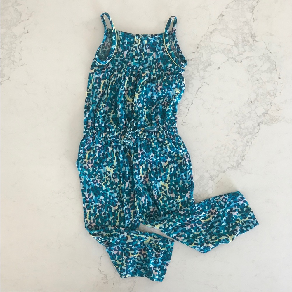 NWOT Catimini Blue Leopard Print One-Piece Romper